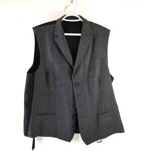 Z Zegna Mens Suit Vest Waistcoat Charcoal Grey
